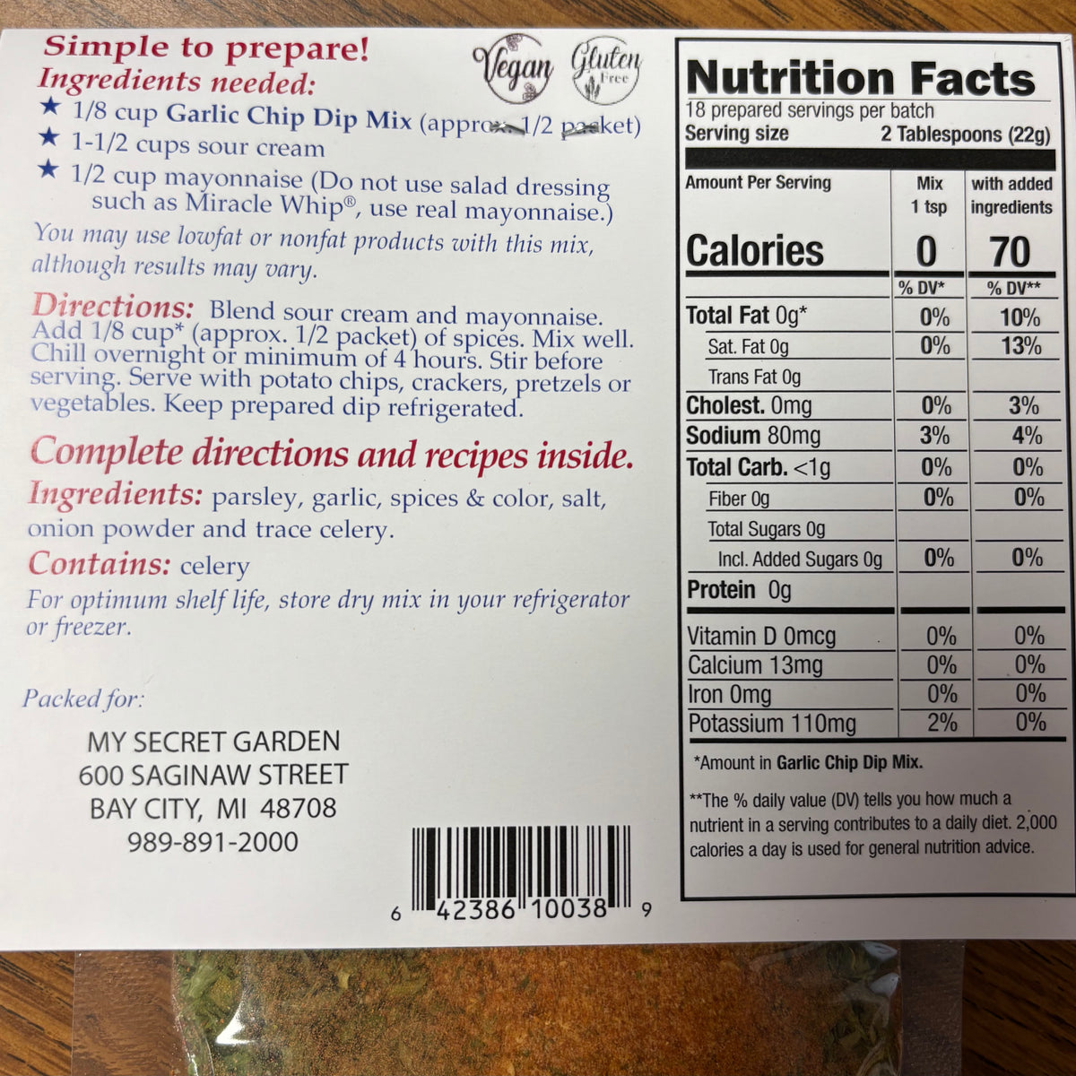 Garlic Chip Dip Mix