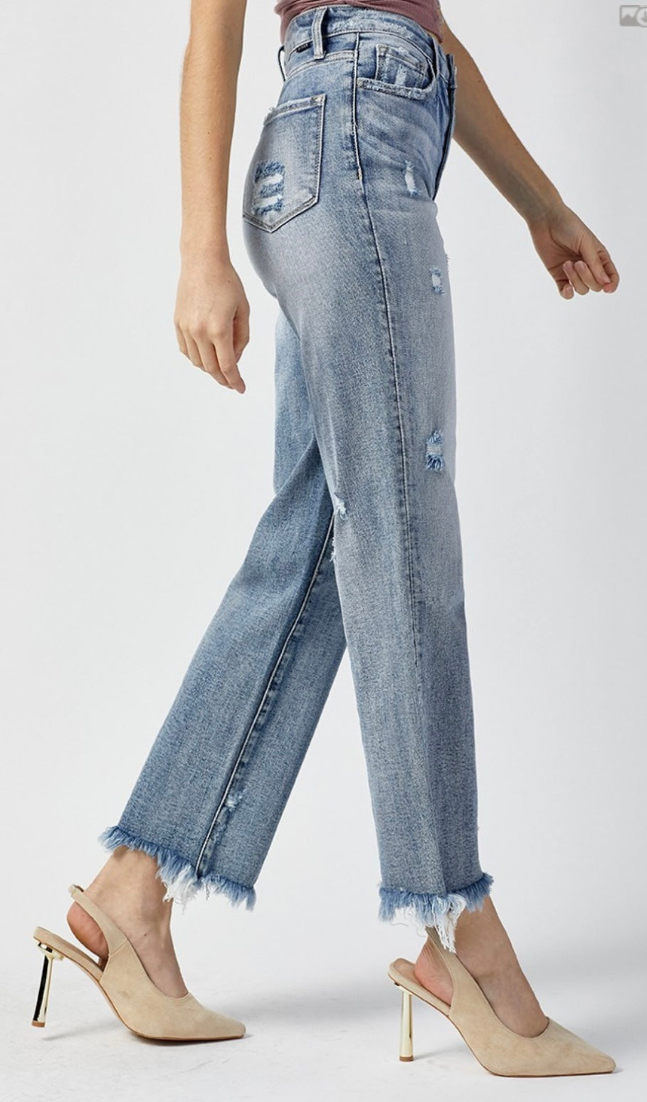 Light High Rise Straight Jeans