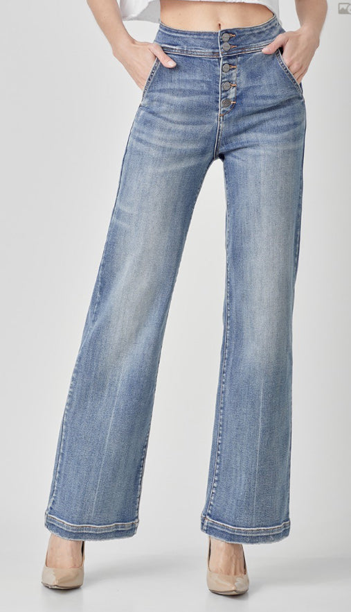 High Rise Wide Flare Jeans