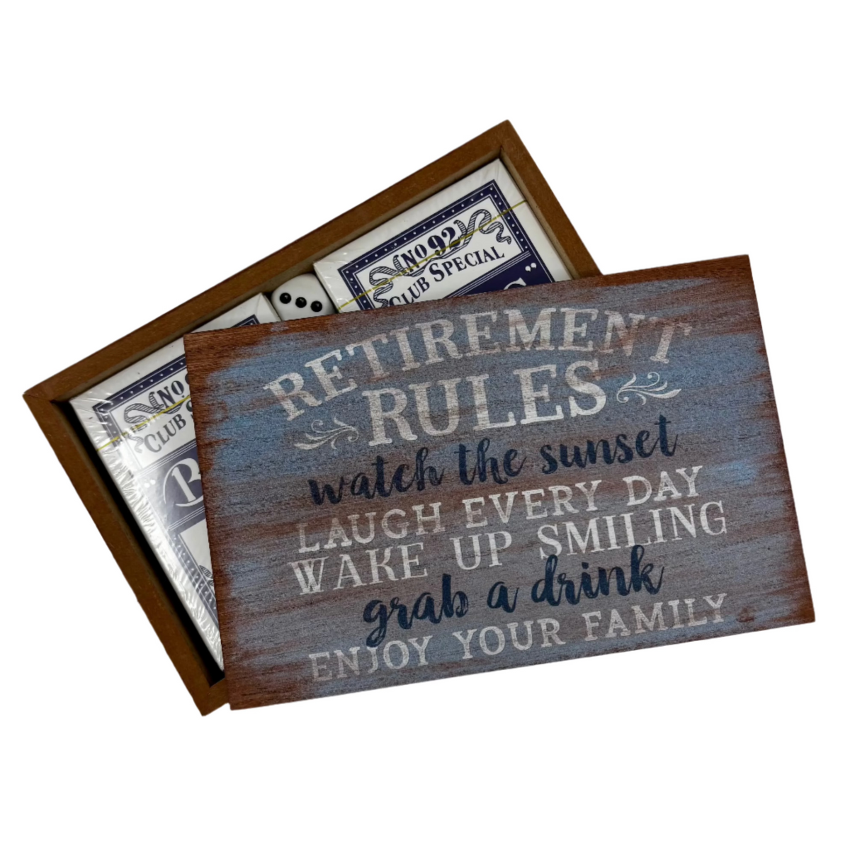 Cards/Dice in Wood Box