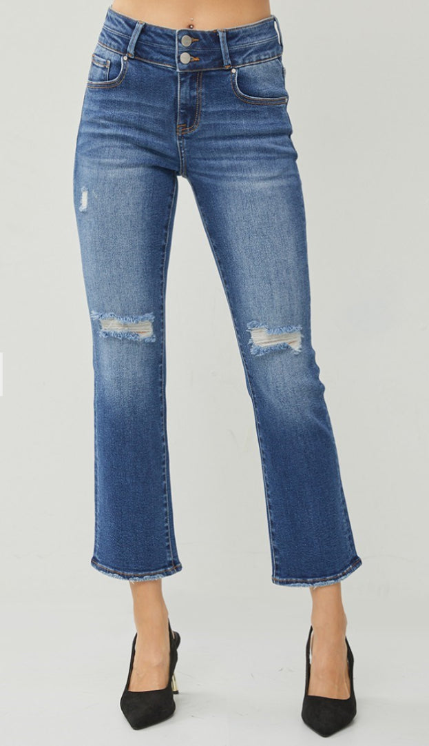 High-Rise Slim Straight Jeans