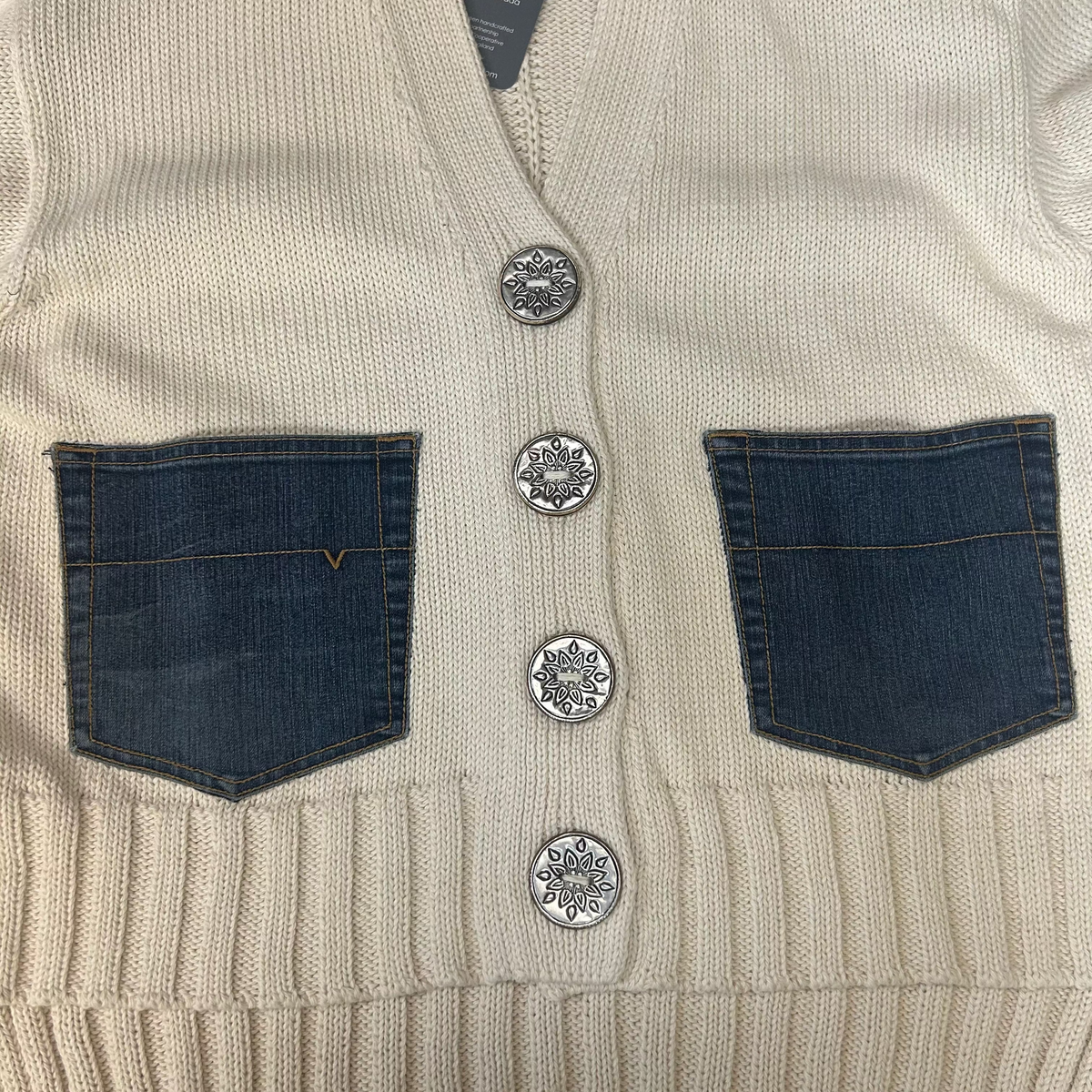 Cardigan Hand-loomed Cotton w/ Upcycled O/S
