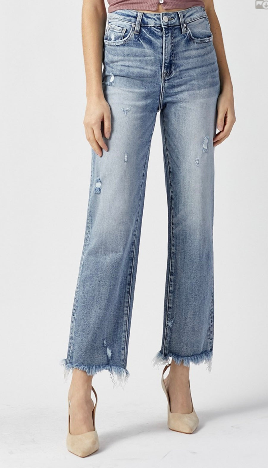 Light High Rise Straight Jeans