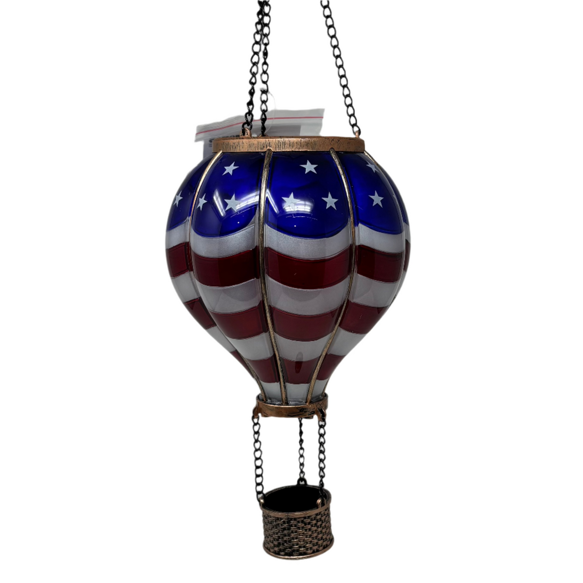 Americana Solar Lighted Fire Glow Hot Air Balloon