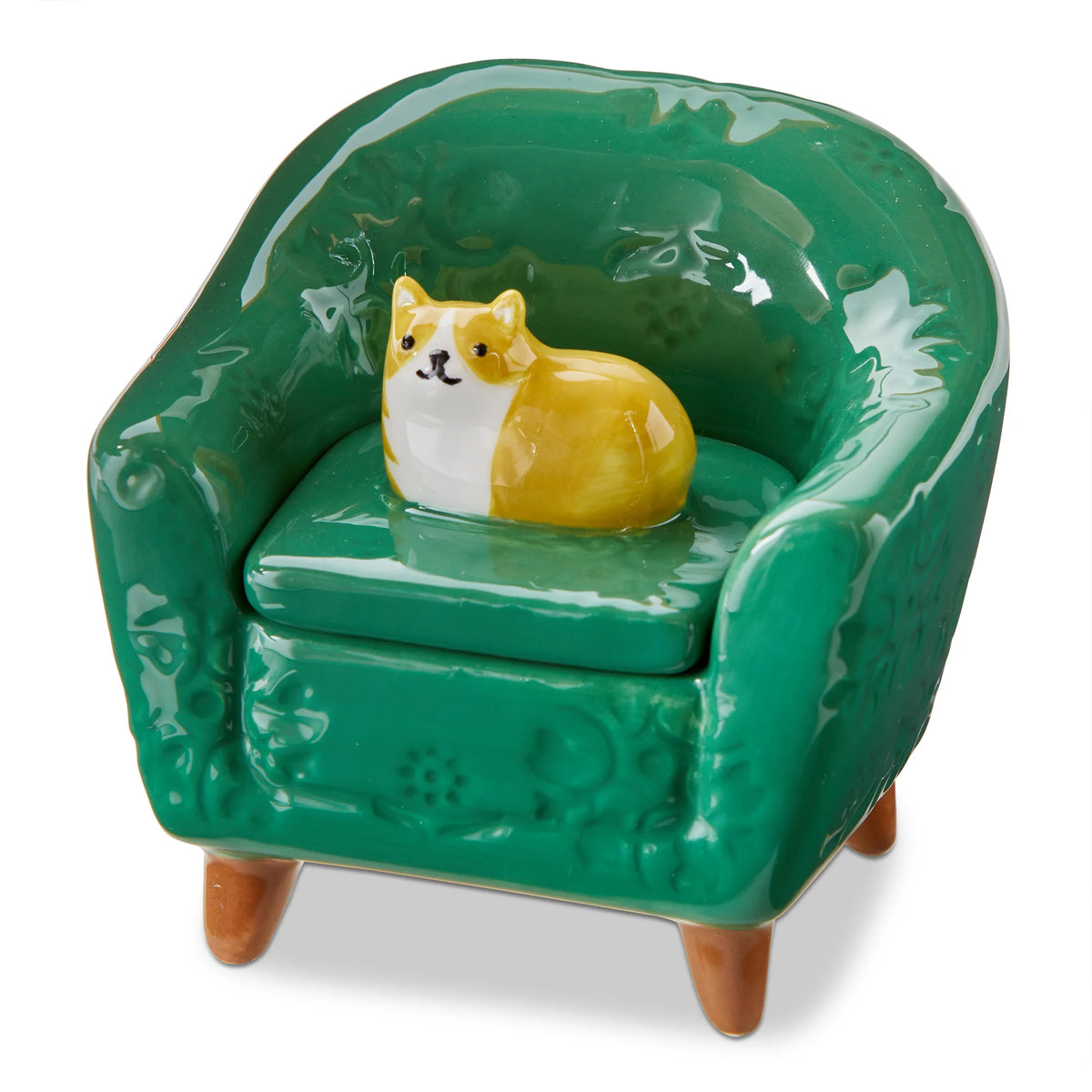 Cat on Chair Lidded Trinket Box