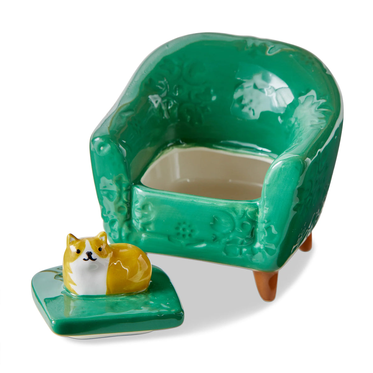 Cat on Chair Lidded Trinket Box