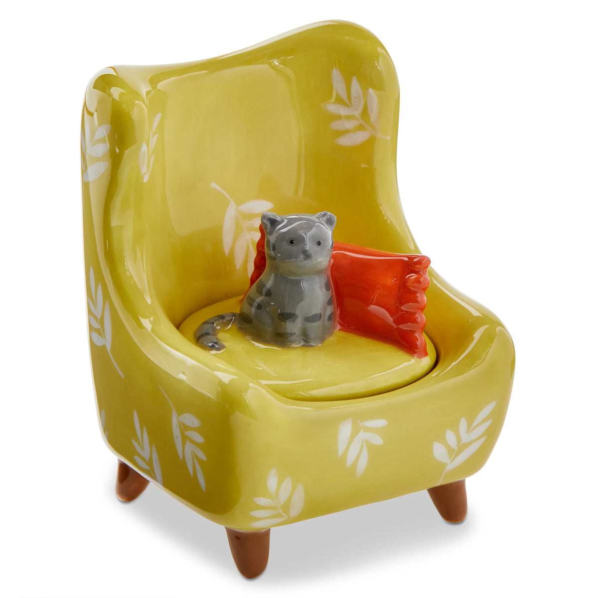 Cat on Chair Lidded Trinket Box