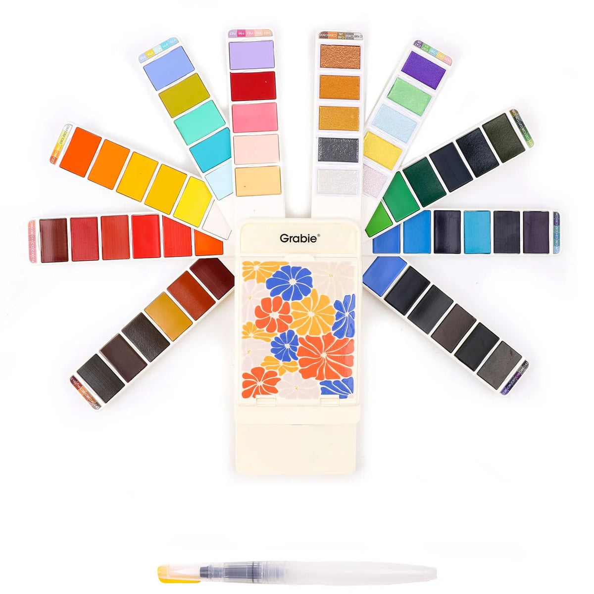 Foldable Watercolor Set of 56 w/ Water Brush Pen