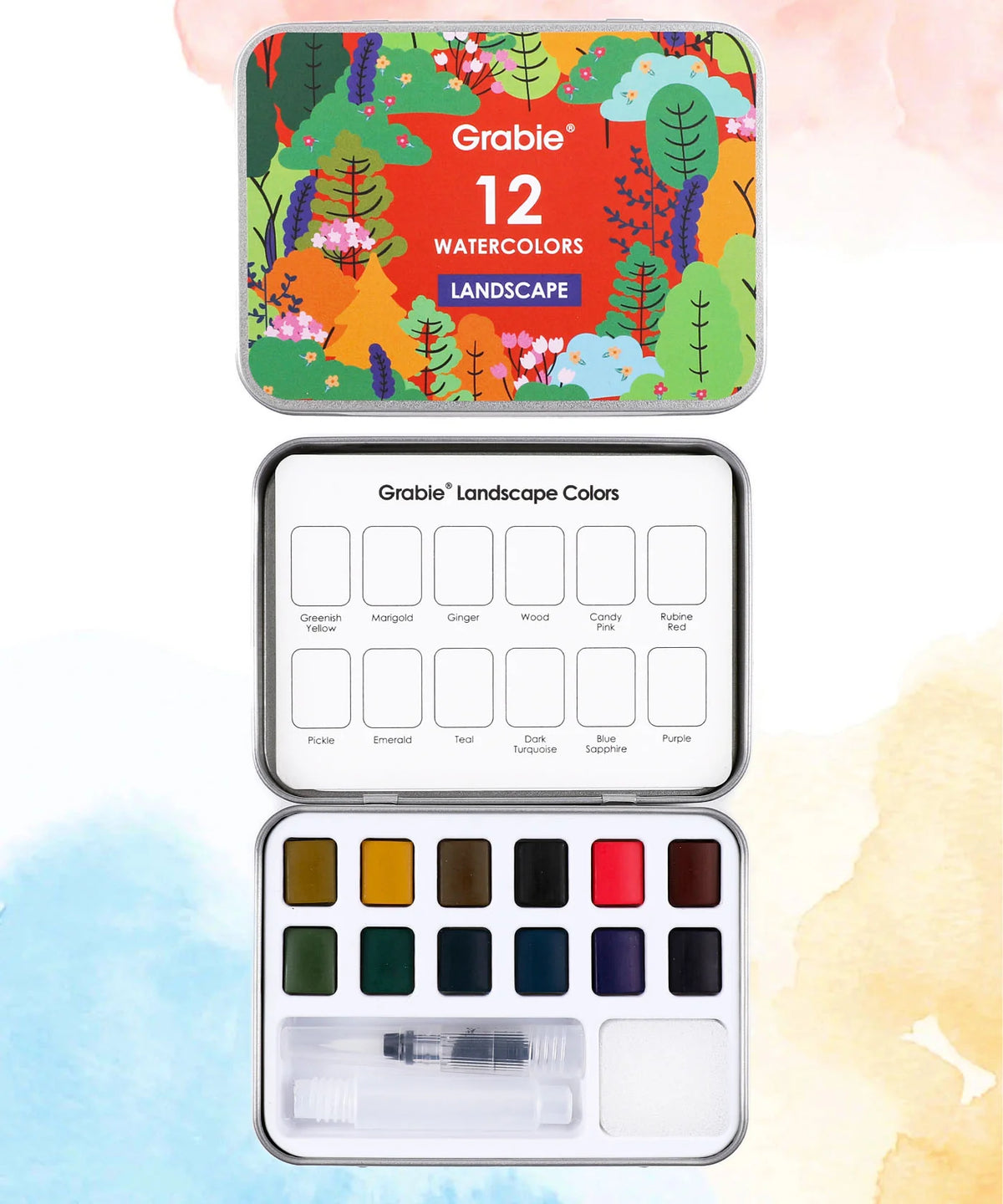 Watercolor Pocket Set of 12 with Brush