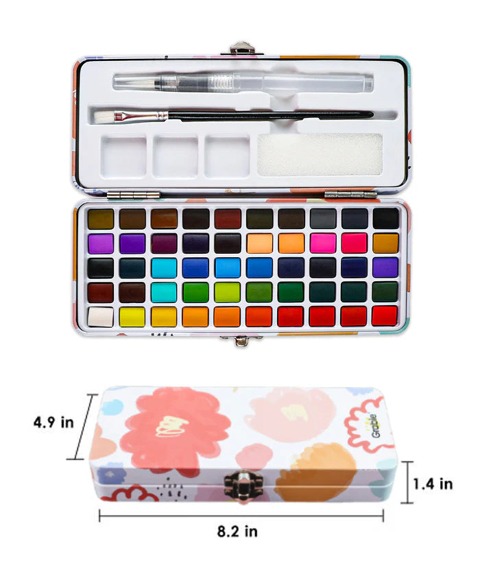 Watercolor Set of 50 with Brushes - Premium