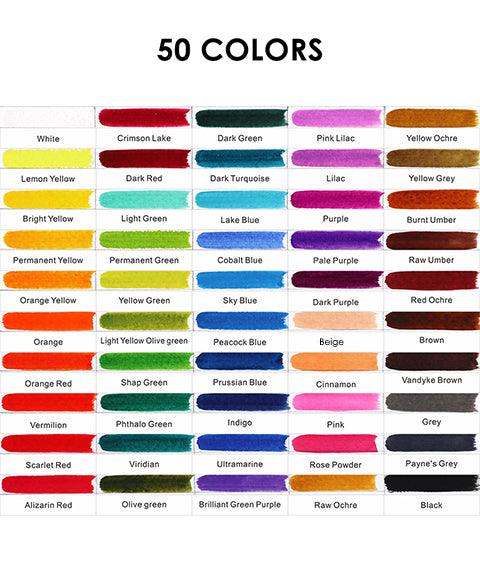 Watercolor Set of 50 with Brushes - Premium