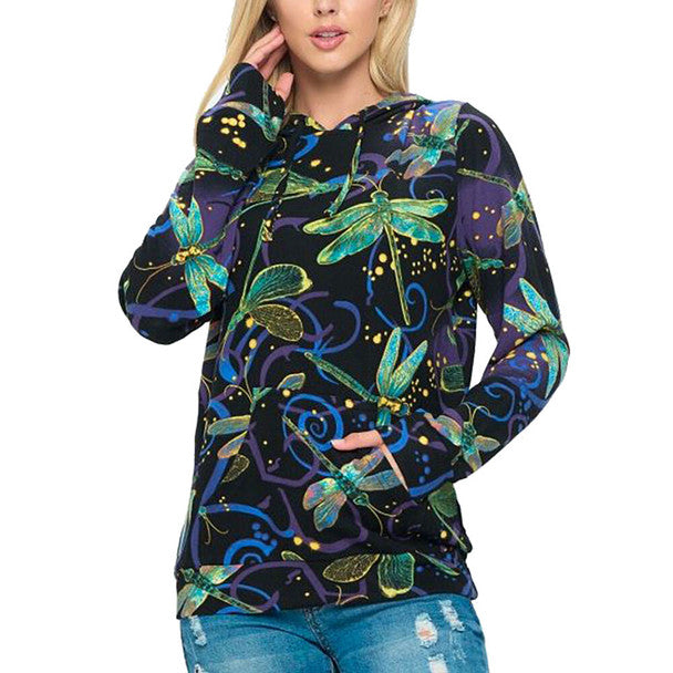 Big Dragonfly Print Hoodie