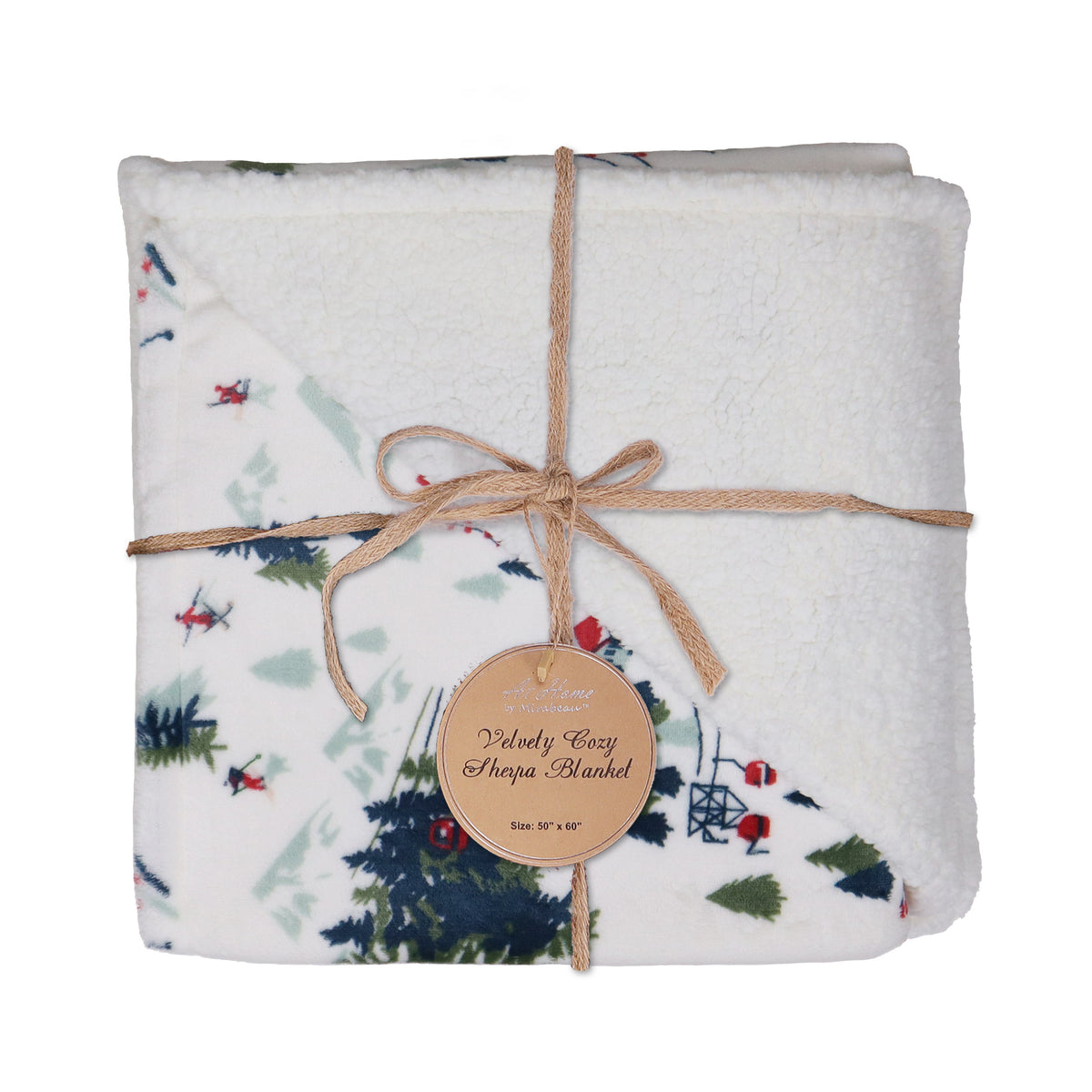 Holiday Skiers Sherpa Blanket