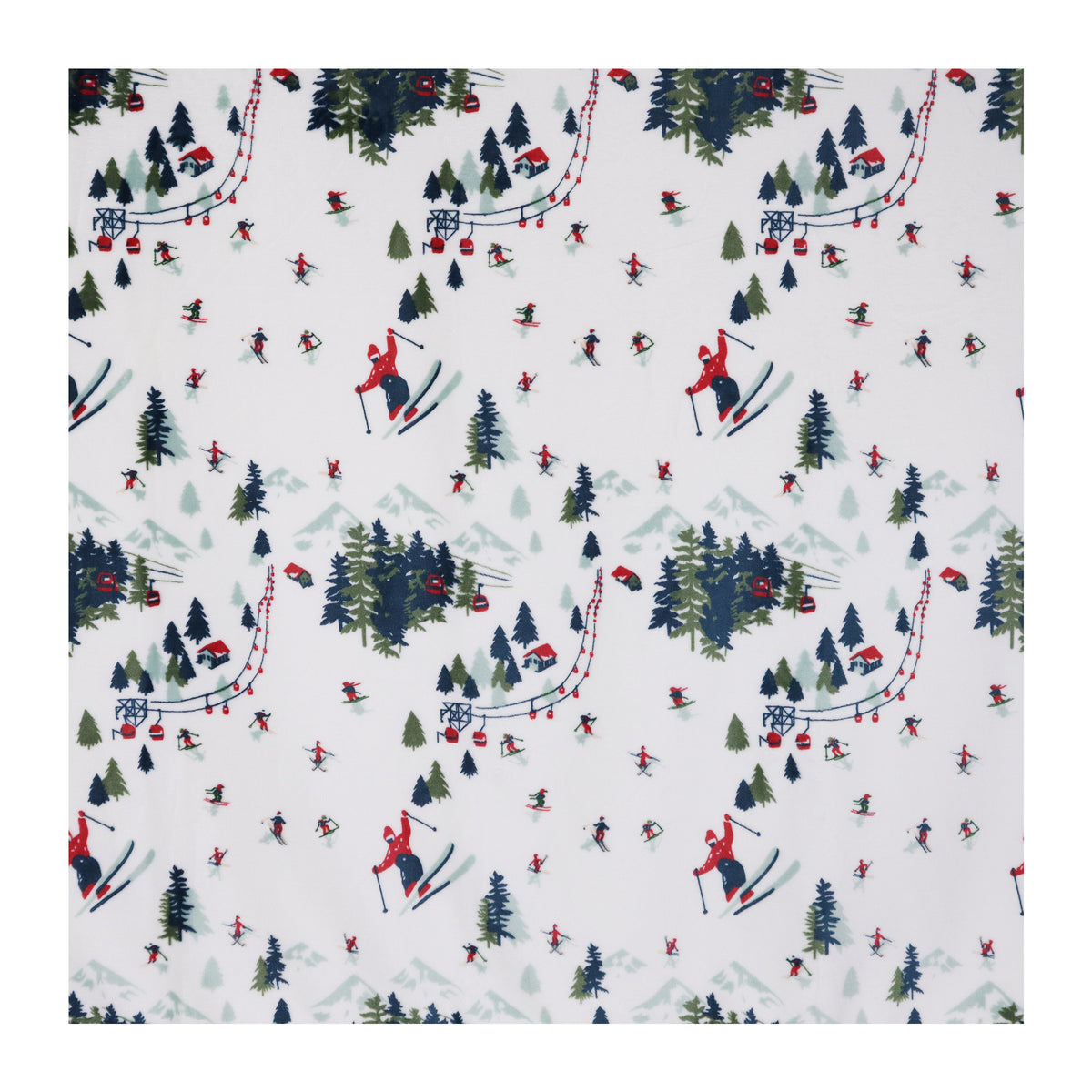 Holiday Skiers Sherpa Blanket