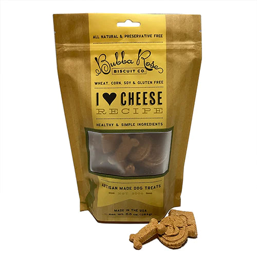 6.5oz. I Heart Cheese Dog Biscuit Bag
