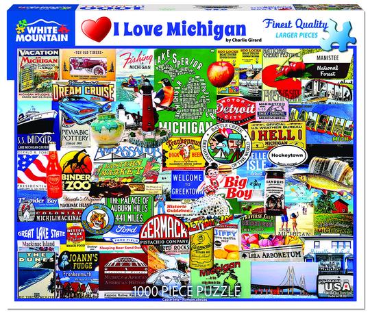 I Love Michigan 1000 Piece Jigsaw Puzzle
