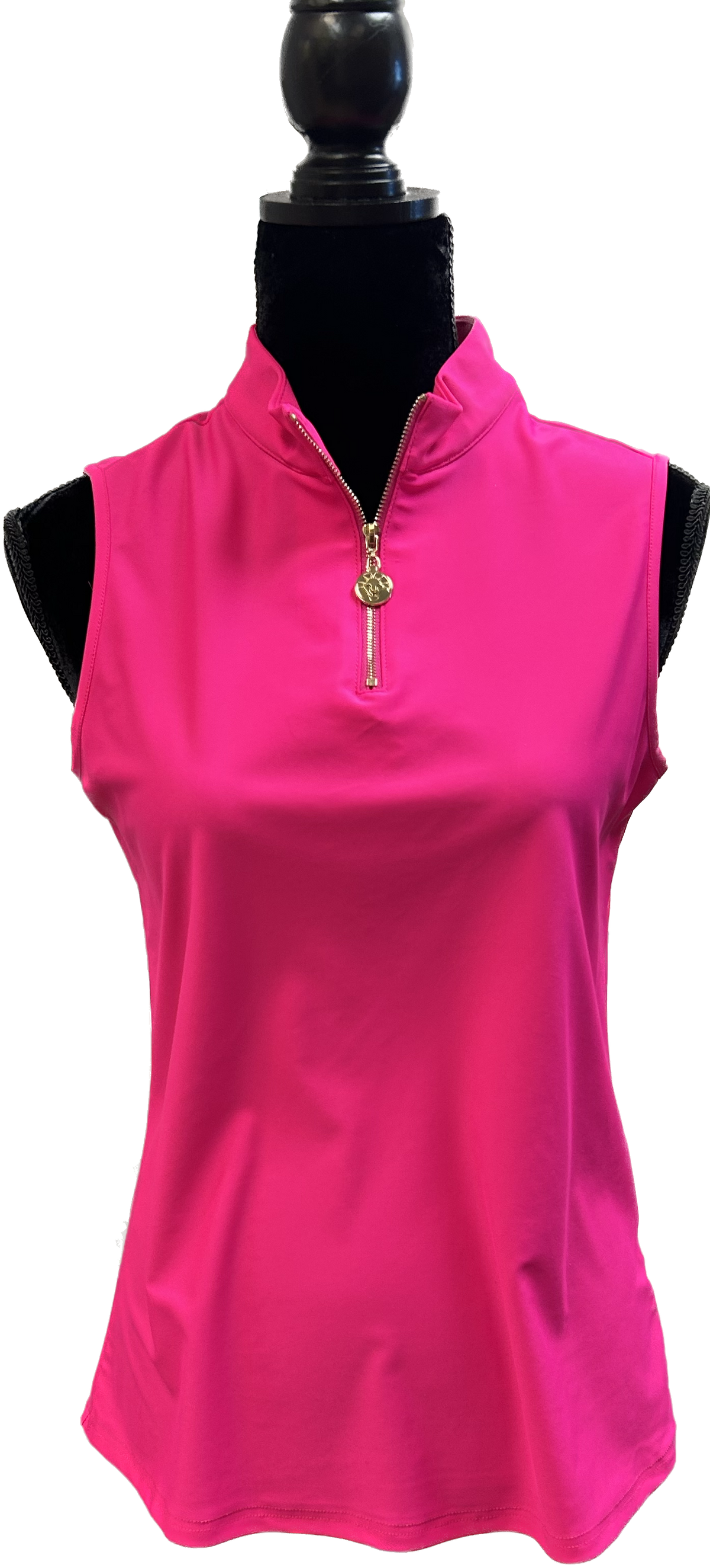 Hot Pink Sleeveless Top w/Zipper