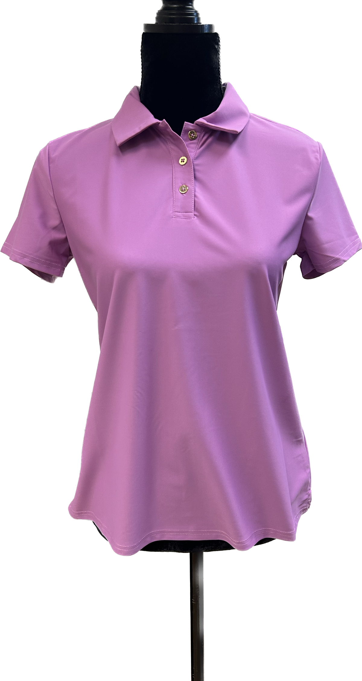 Lavender Short Sleeve Button Top
