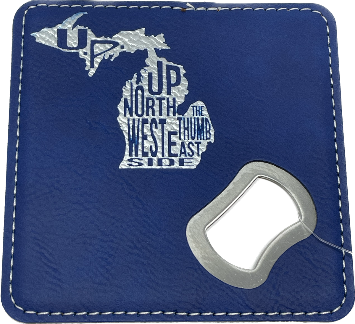 MI Up North Leather Coaster/Bottle Opener