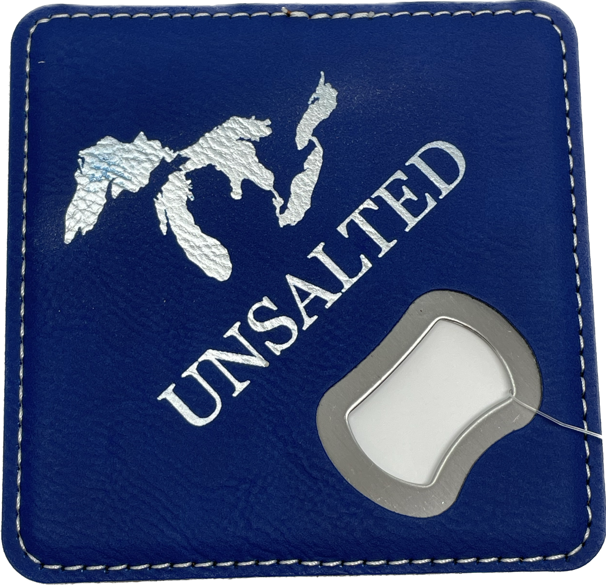 MI Great Lakes Unsalted Leather Coaster/Bottle Opener