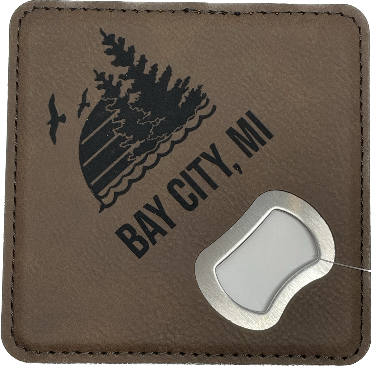 Bay City MI Leather Coaster/Bottle Openers