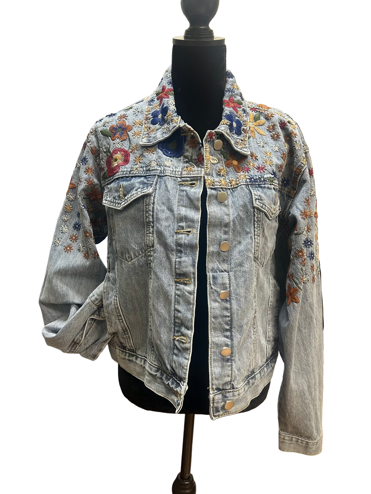 Wildflower Hand Embroidered Denim Jacket