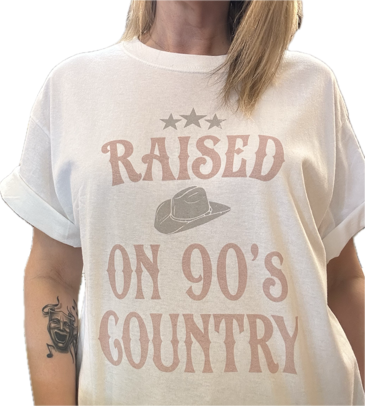 Raised On 90&#39;s Country White Tshirt