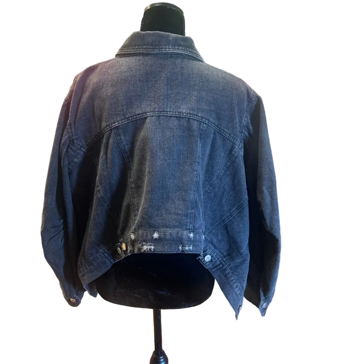 Black Denim Cropped Jacket