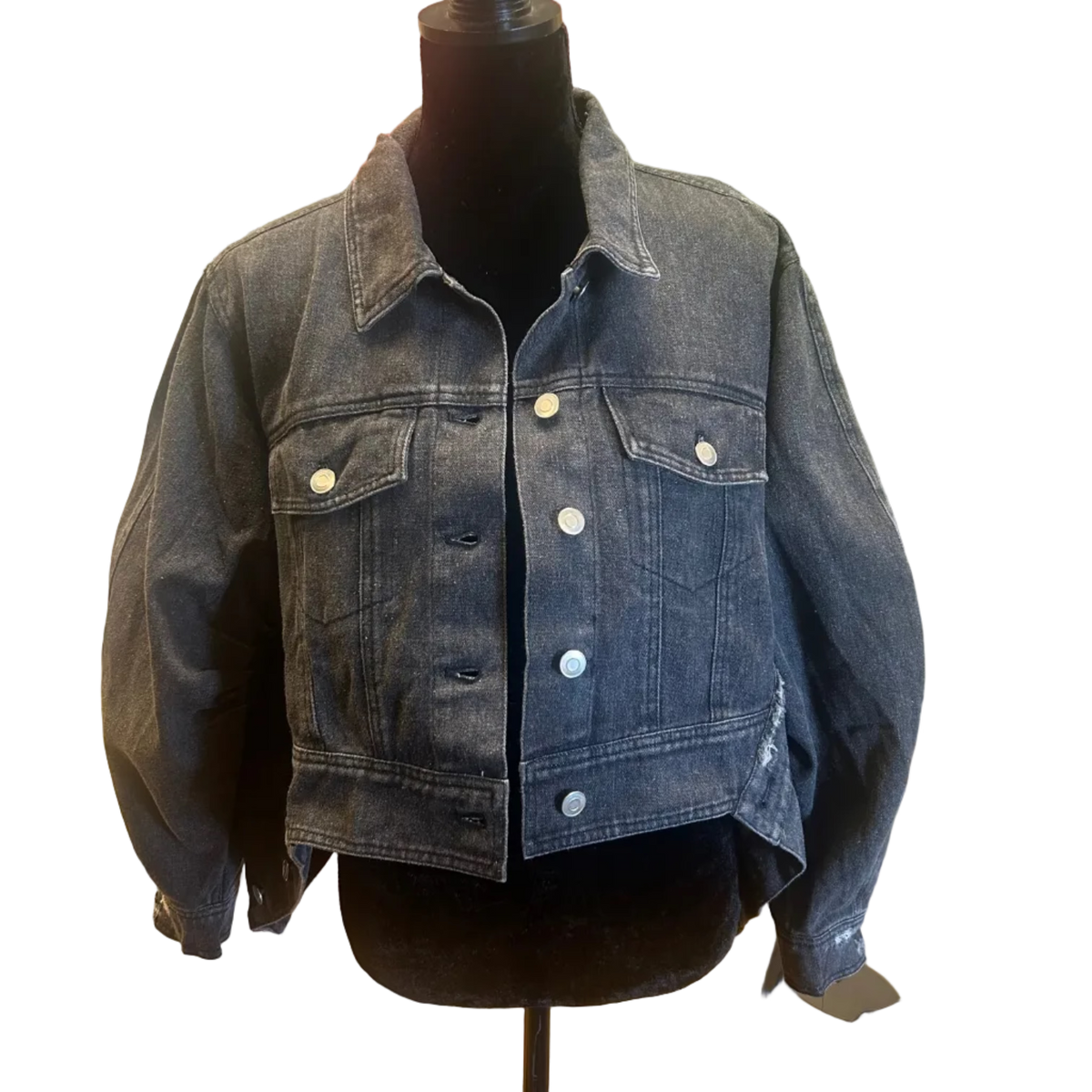 Black Denim Cropped Jacket
