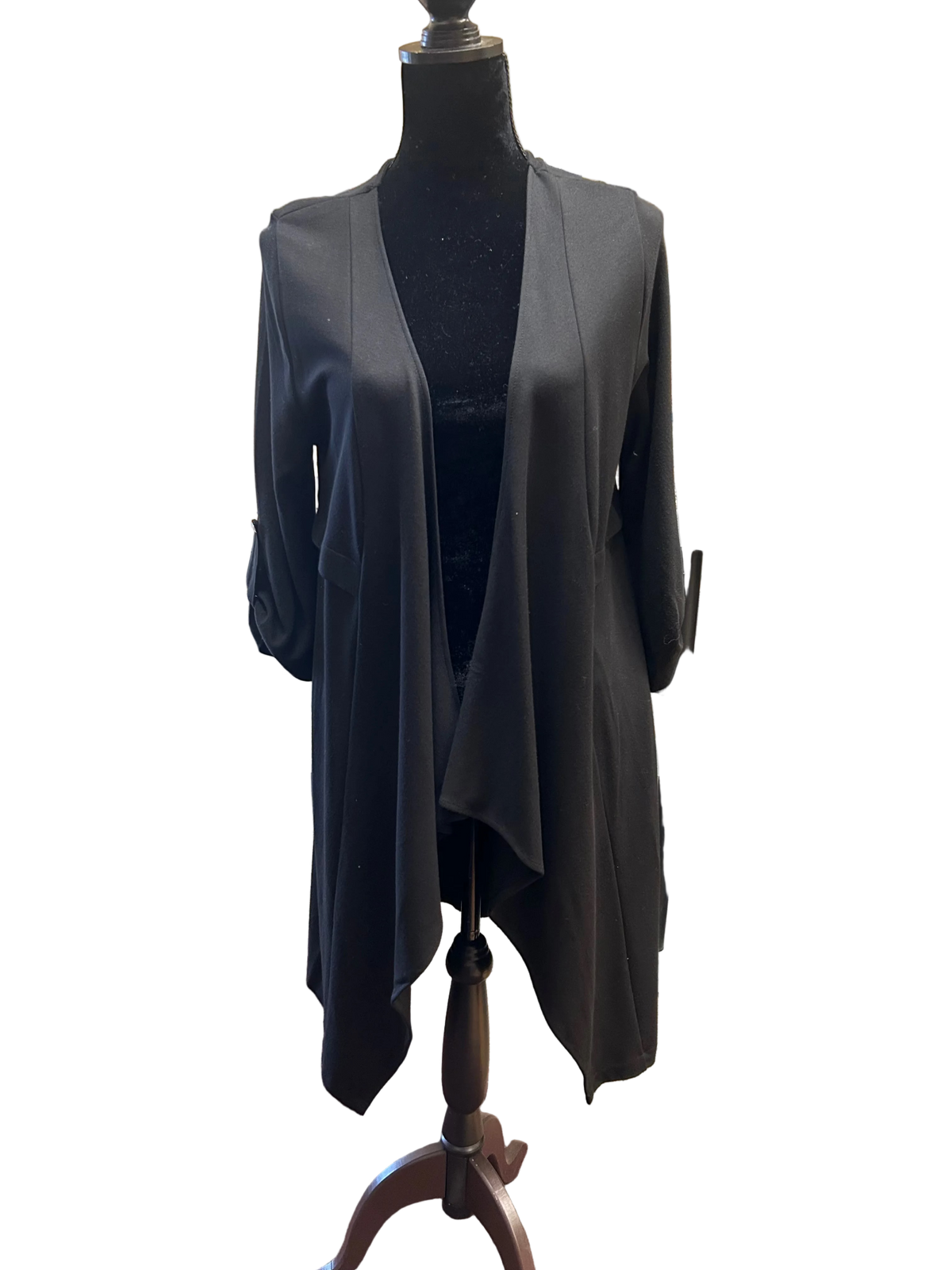 Black Long Open Cardigan