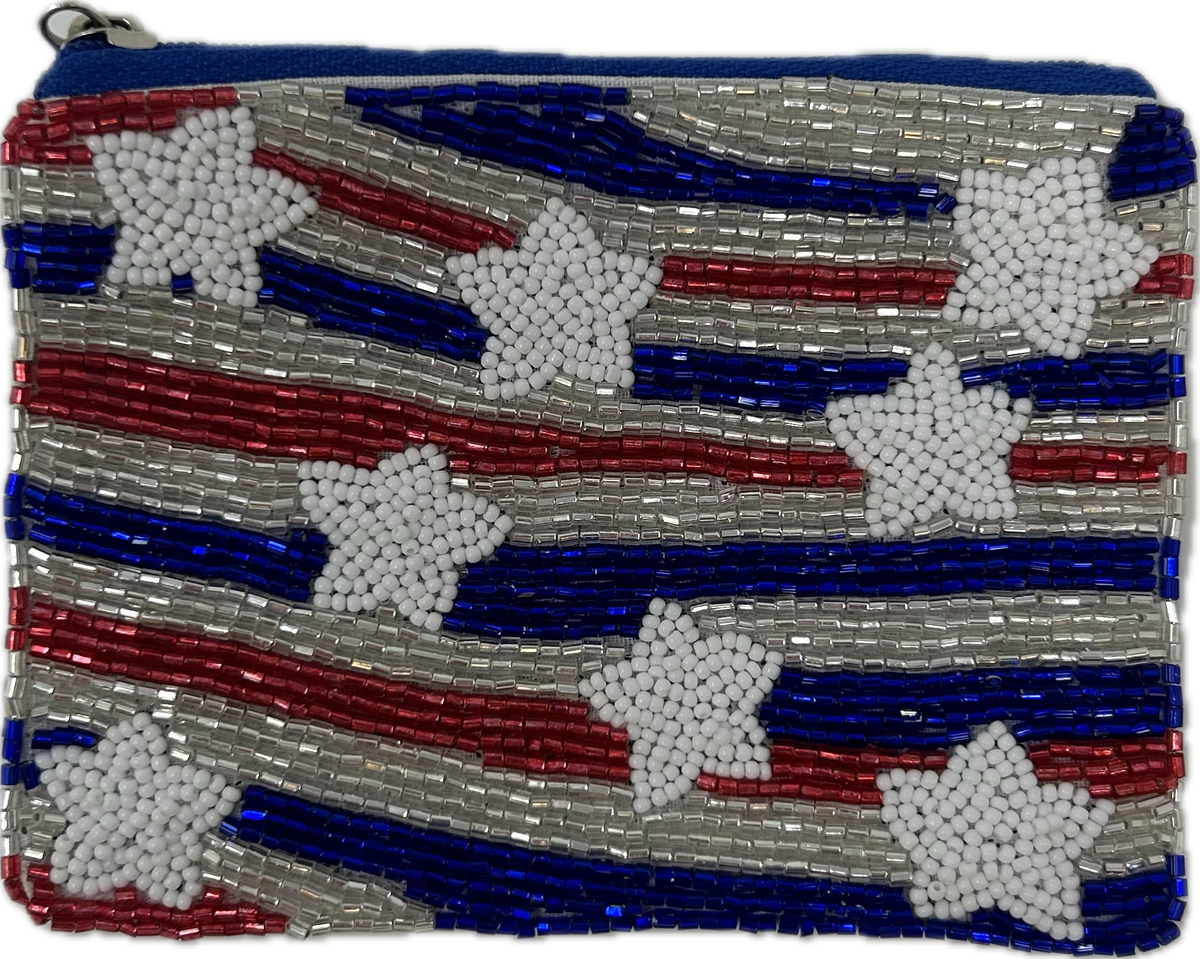 Patriotic Beaded Change Purse