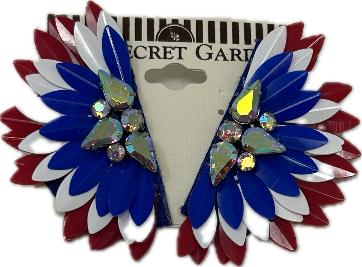 Patriotic Fan Earrings