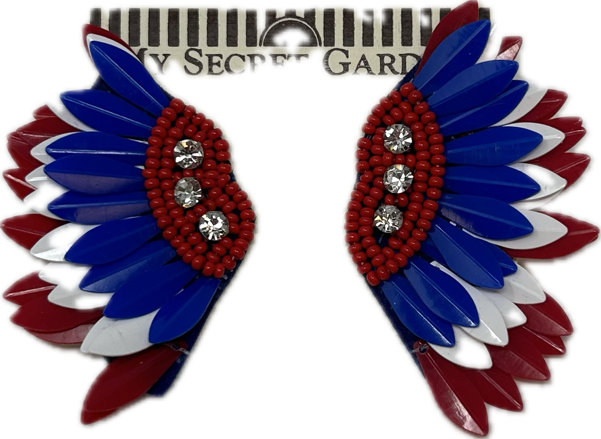 Patriotic Fan Earrings