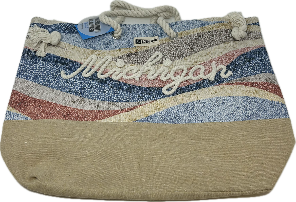 Michigan Sandy Waves Beach Bag