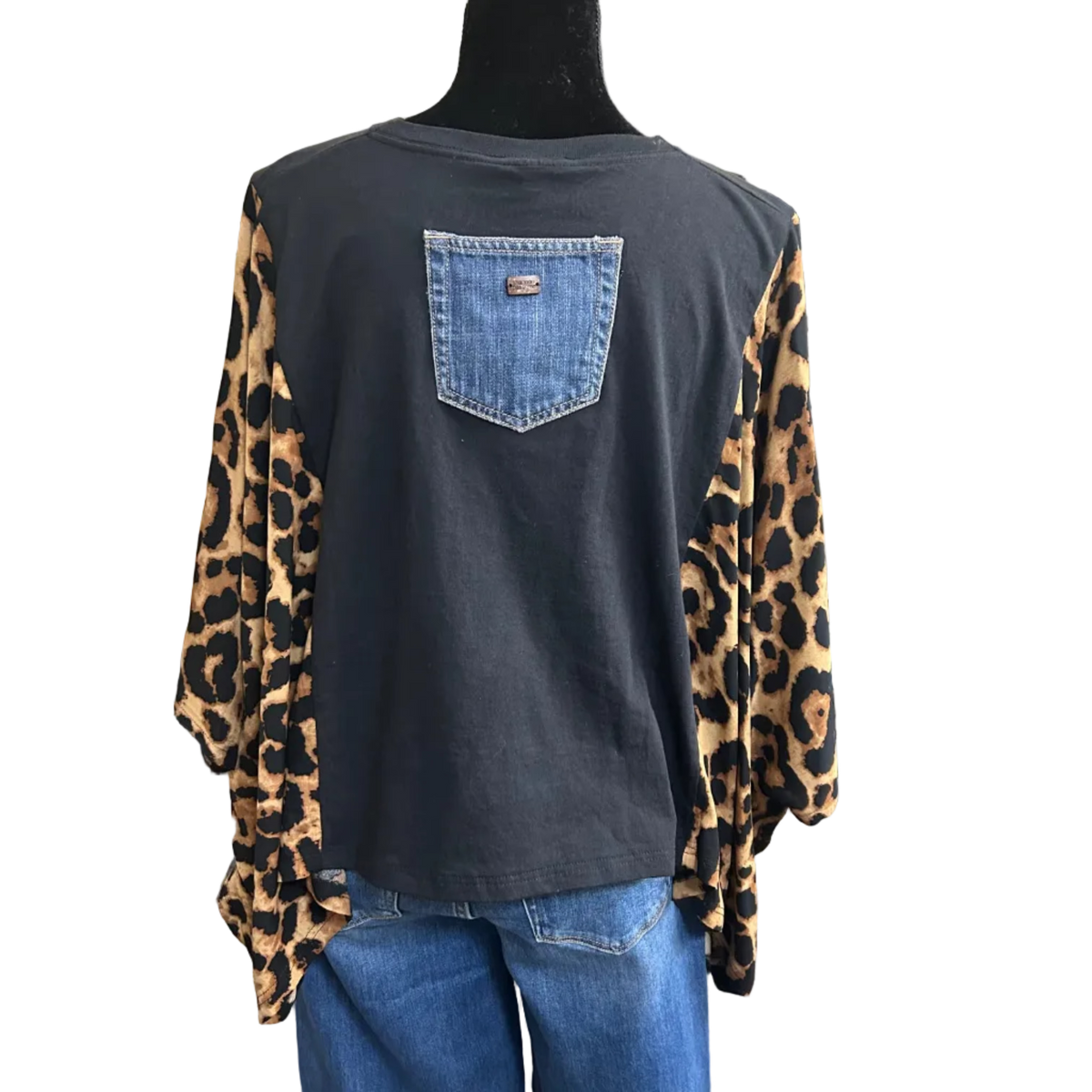 Mixed Print w/ Upcycled Rock Band Tee