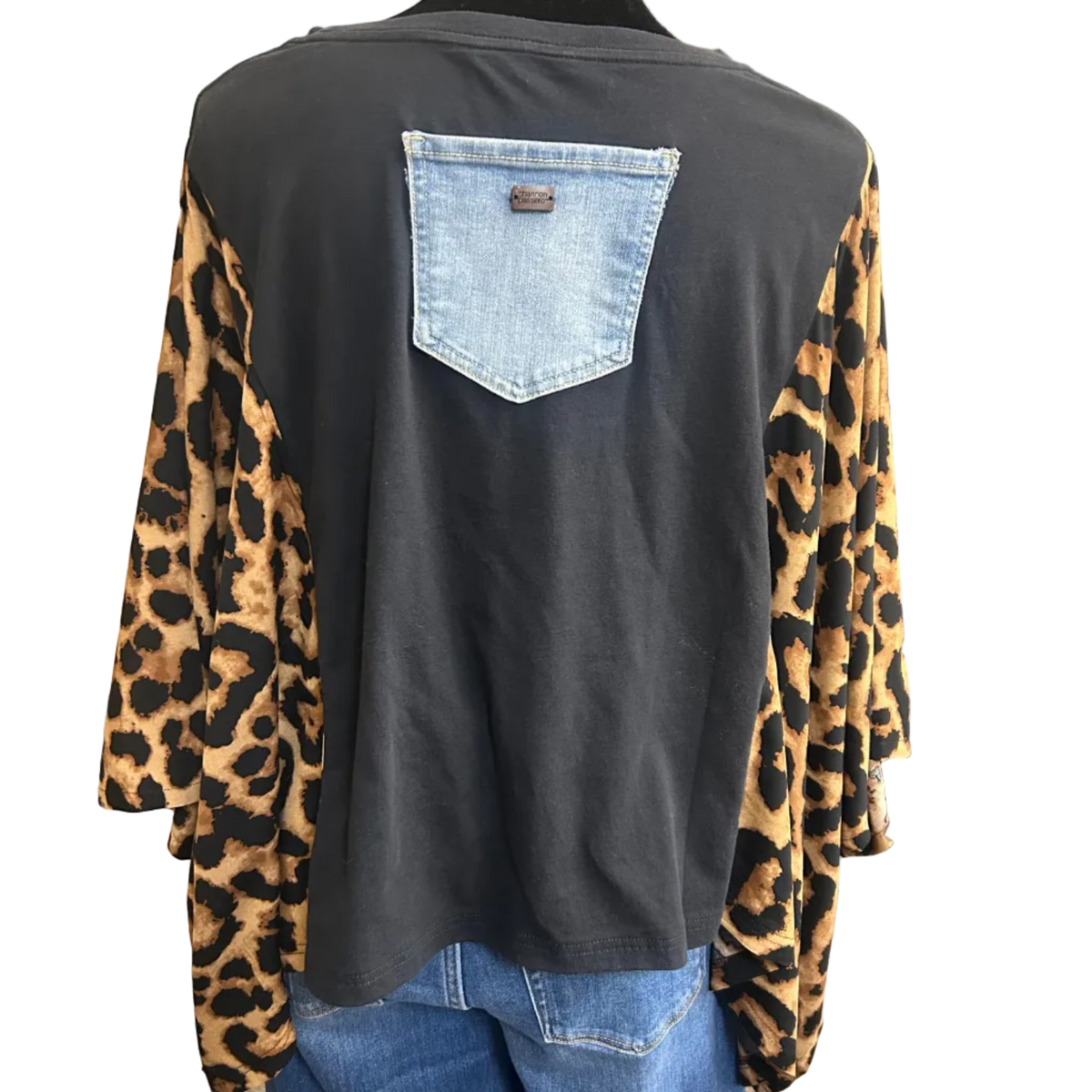 Mixed Print w/ Upcycled Rock Band Tee