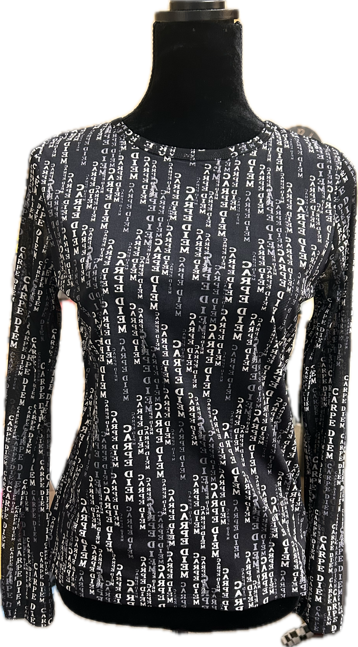 Black Top with White Lettering