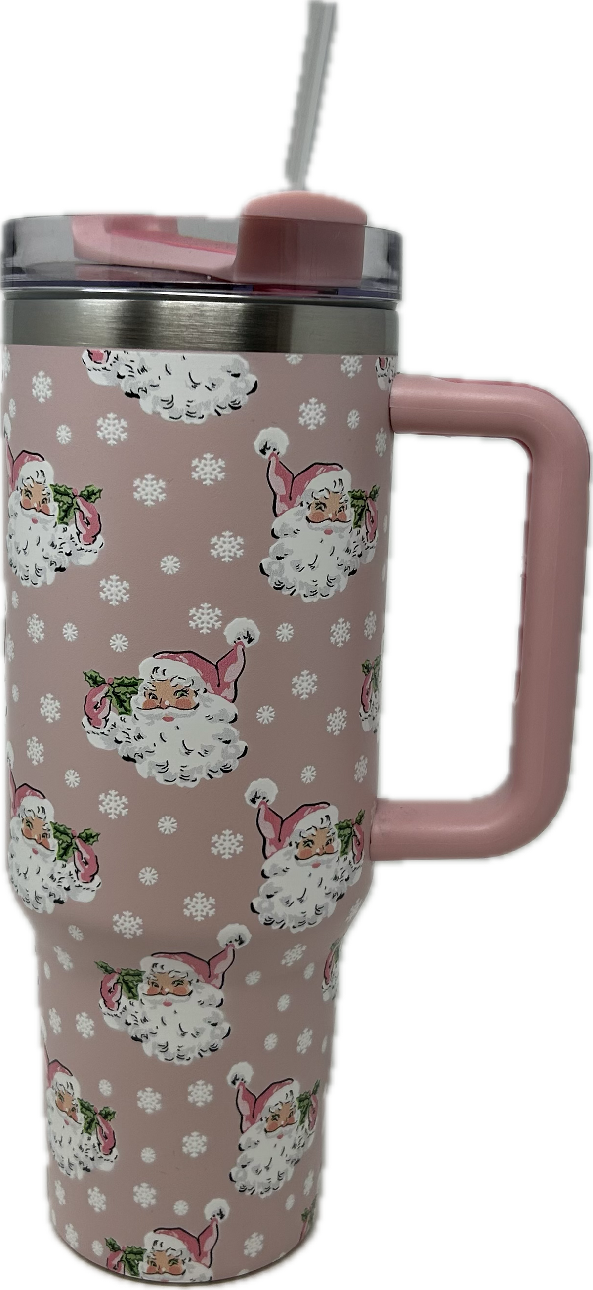 40oz Vintage Blush St. Nick Tumbler w/Handle