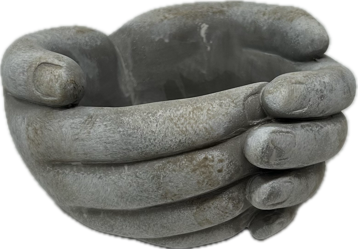 8" Cement Hands Pot