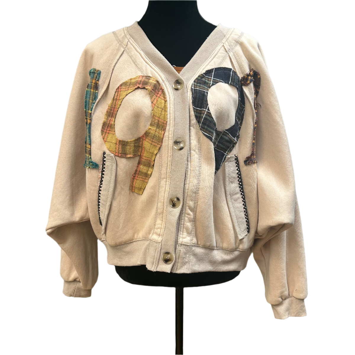 Oatmeal Washed Front Knit Cardigan