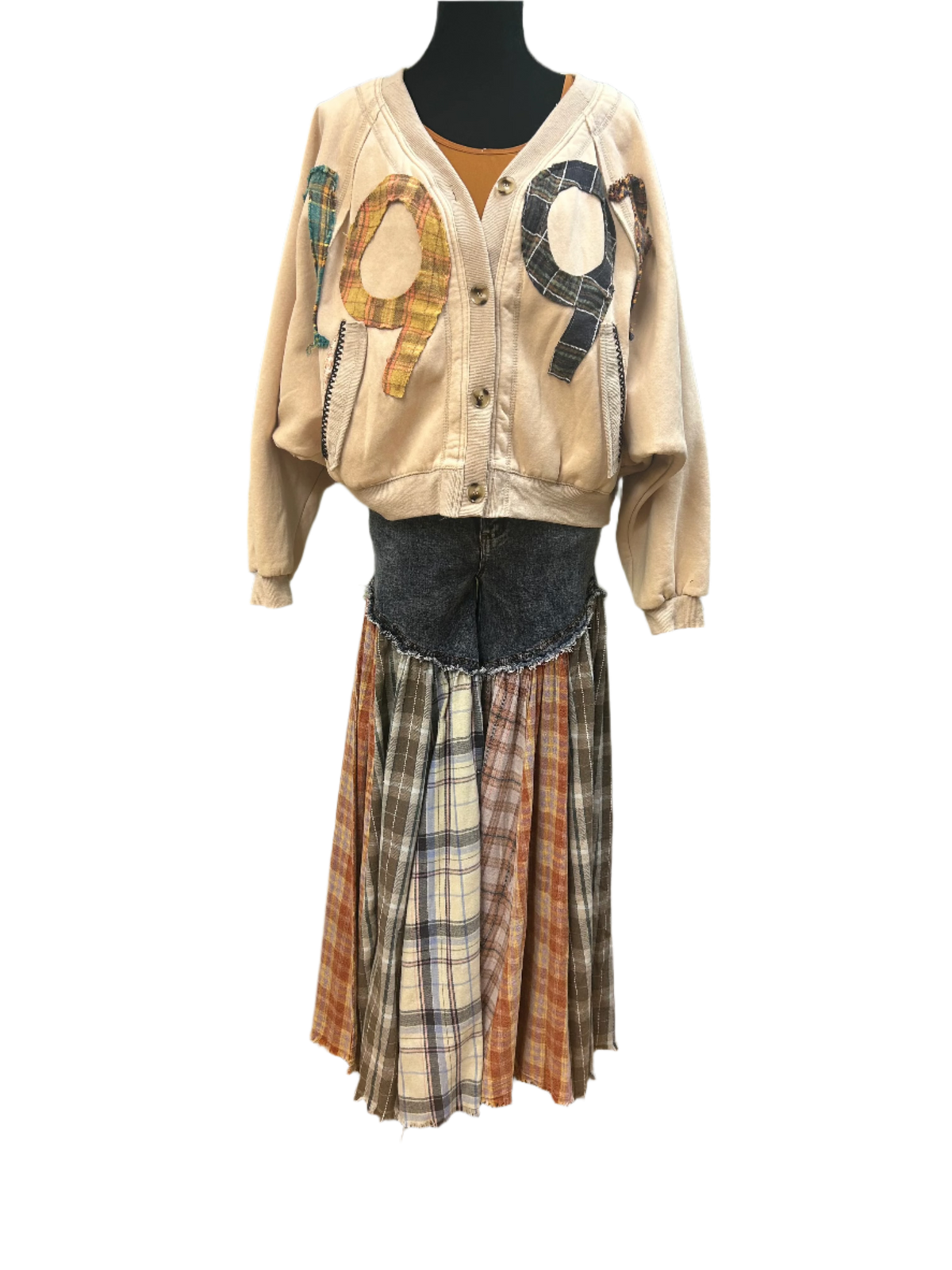 Oatmeal Washed Front Knit Cardigan