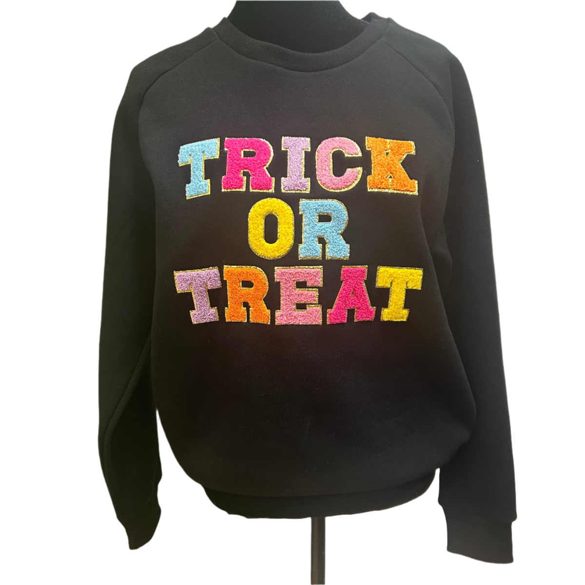 Trick or Treat Chenille Letter Sweatshirt