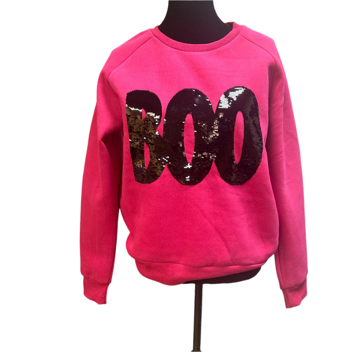 BOO Black Sequin Sweater Pink -Fashion By Mirabeau