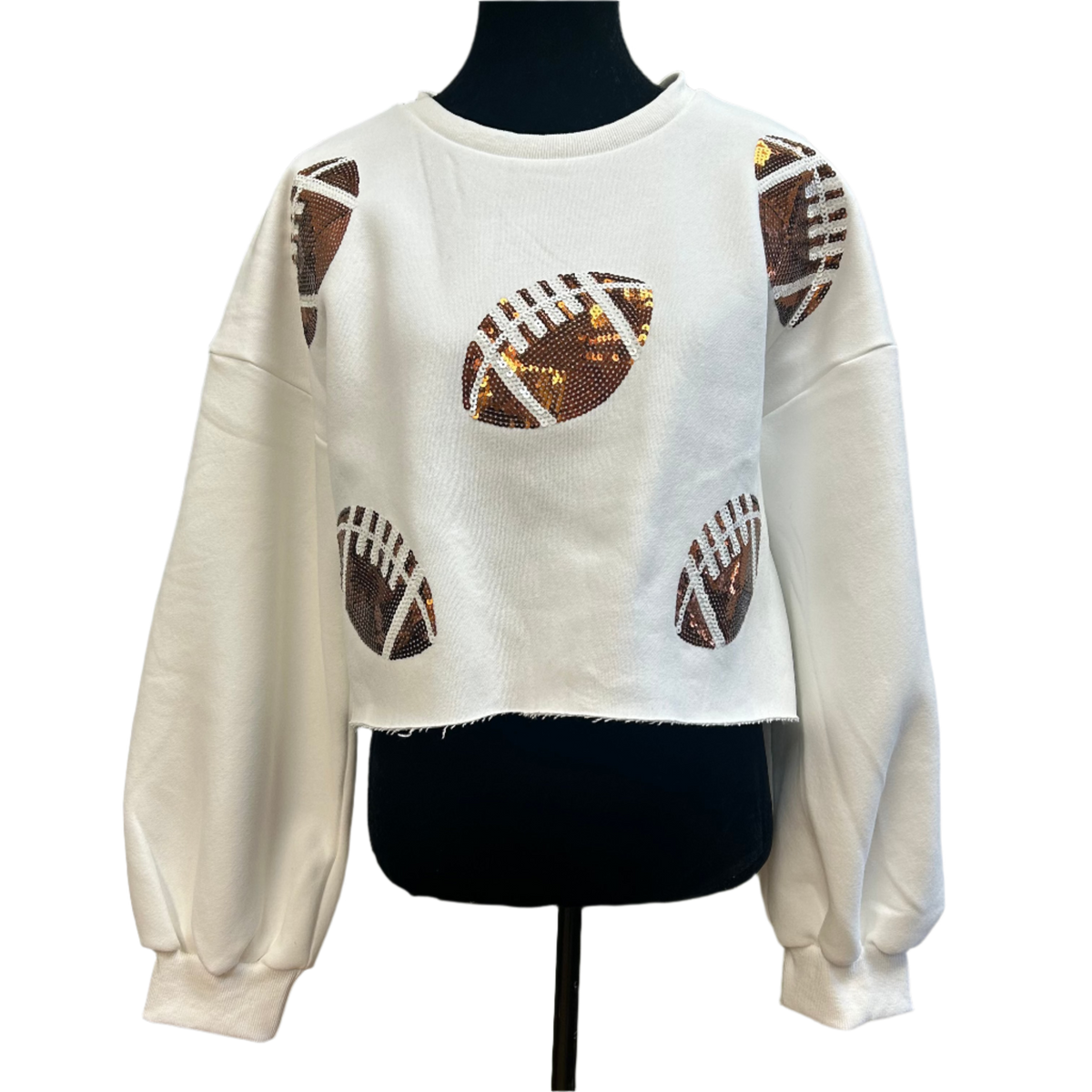 Game Day Sequin Cropped Sweatshirt
