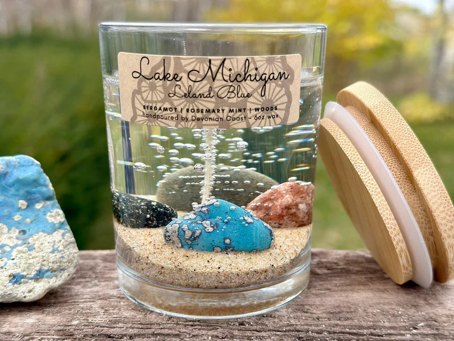 Lake Michigan Leland Blue Gel Candle