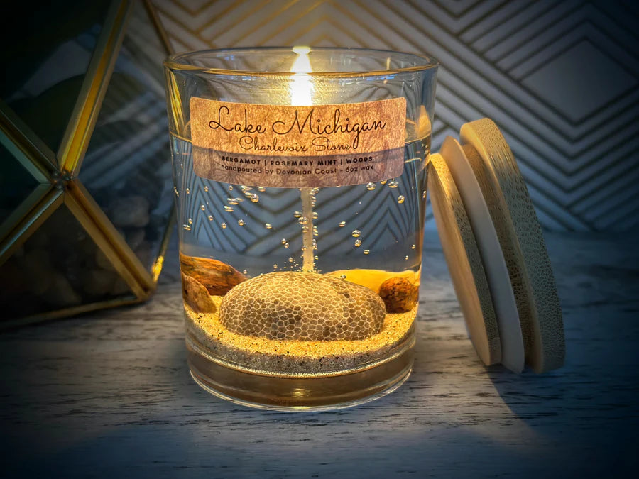 Lake Michigan Charlevoix Stone Gel Candle