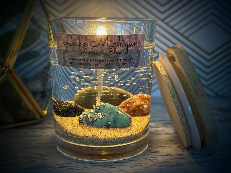 Lake Michigan Leland Blue Gel Candle