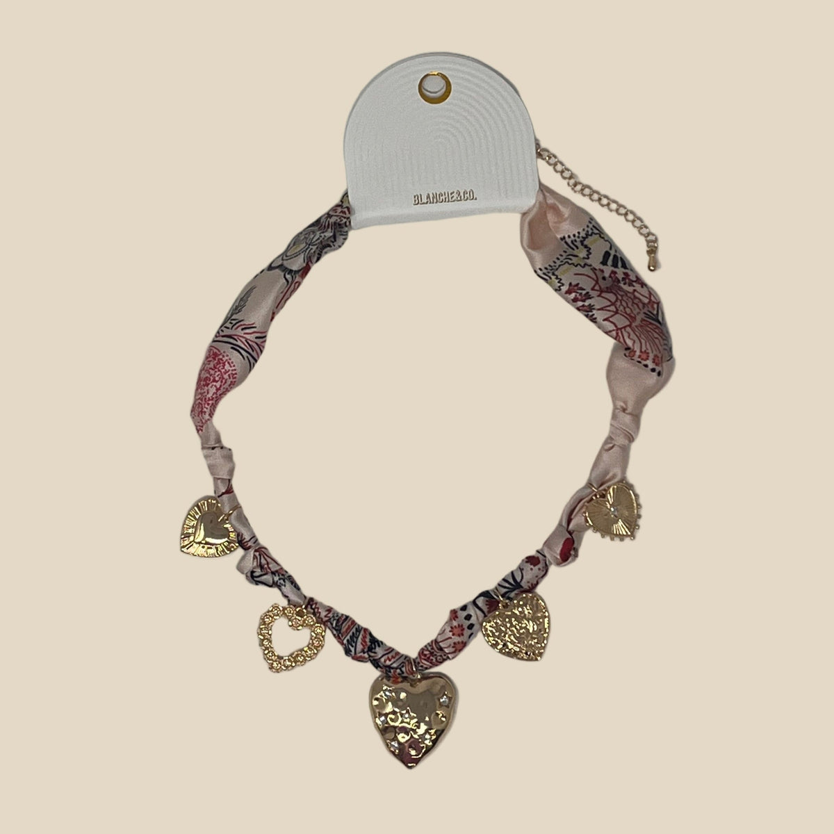 Fabric Necklace w/Charm