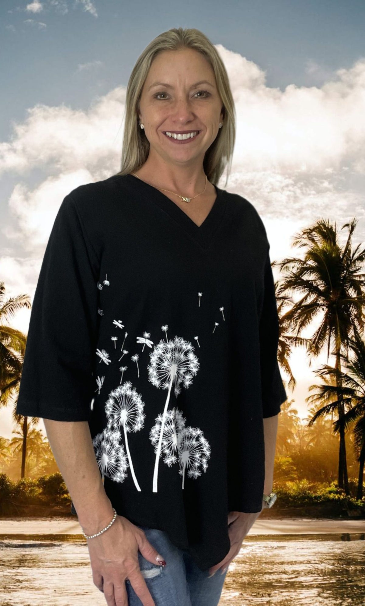 Dandelions on Black Top