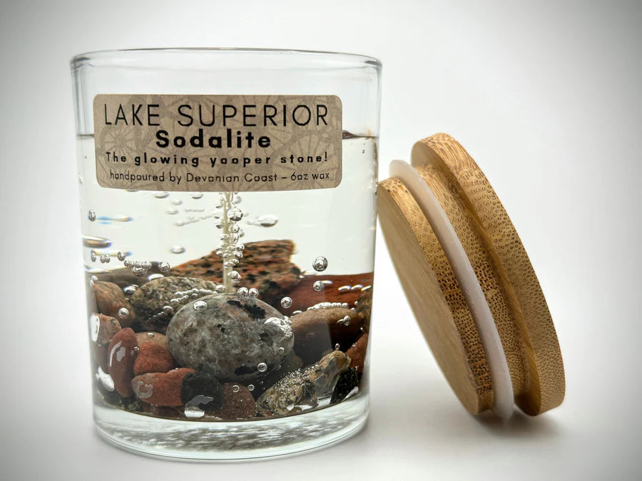 Lake Superior &quot;Yoopelite&quot; Sodalite Gel Candle